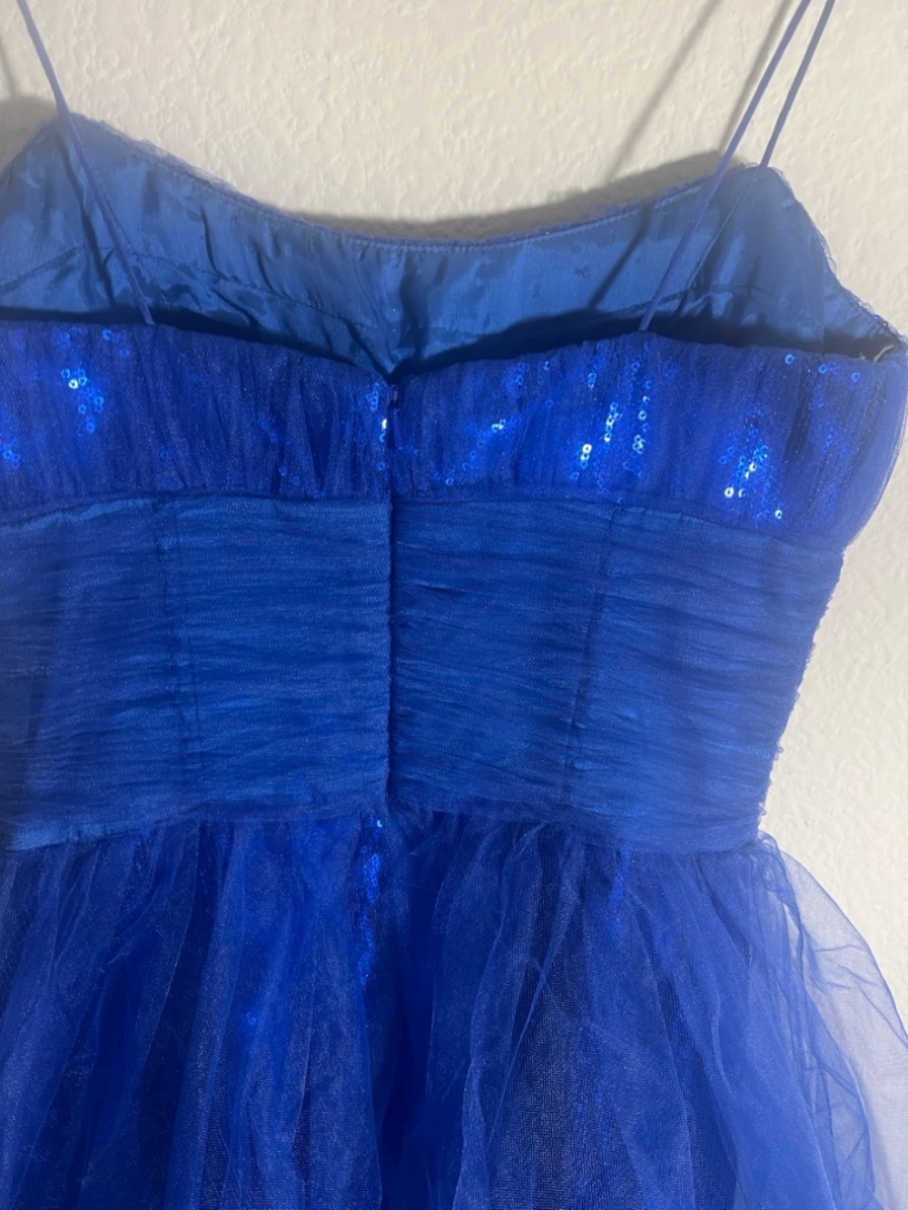 SHERRI HILL Sequin Tulle prom homecoming Party Dress size 2 Royal Blue - Picture 7 of 8